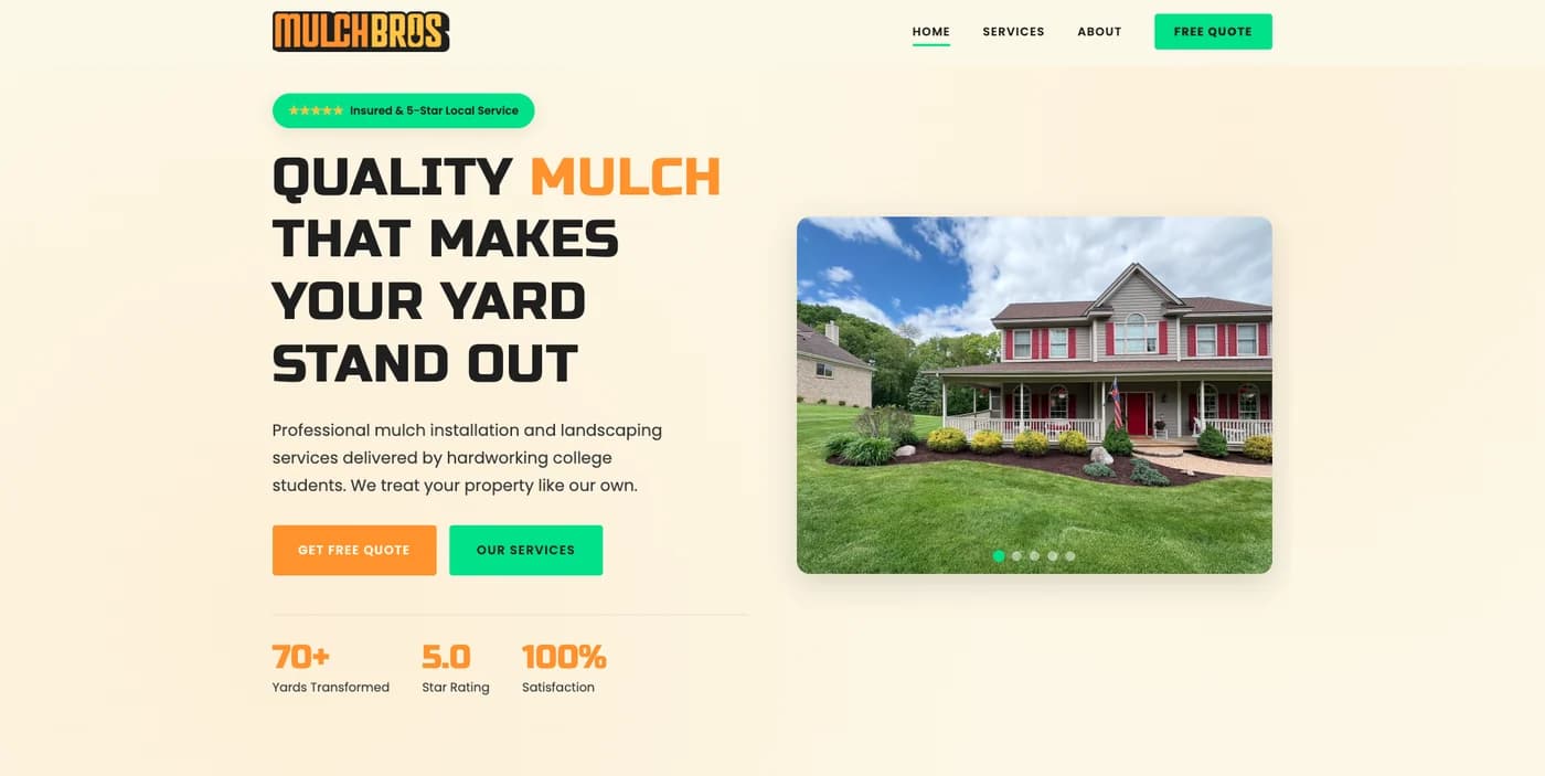 Mulch Bros website by zelōn studios