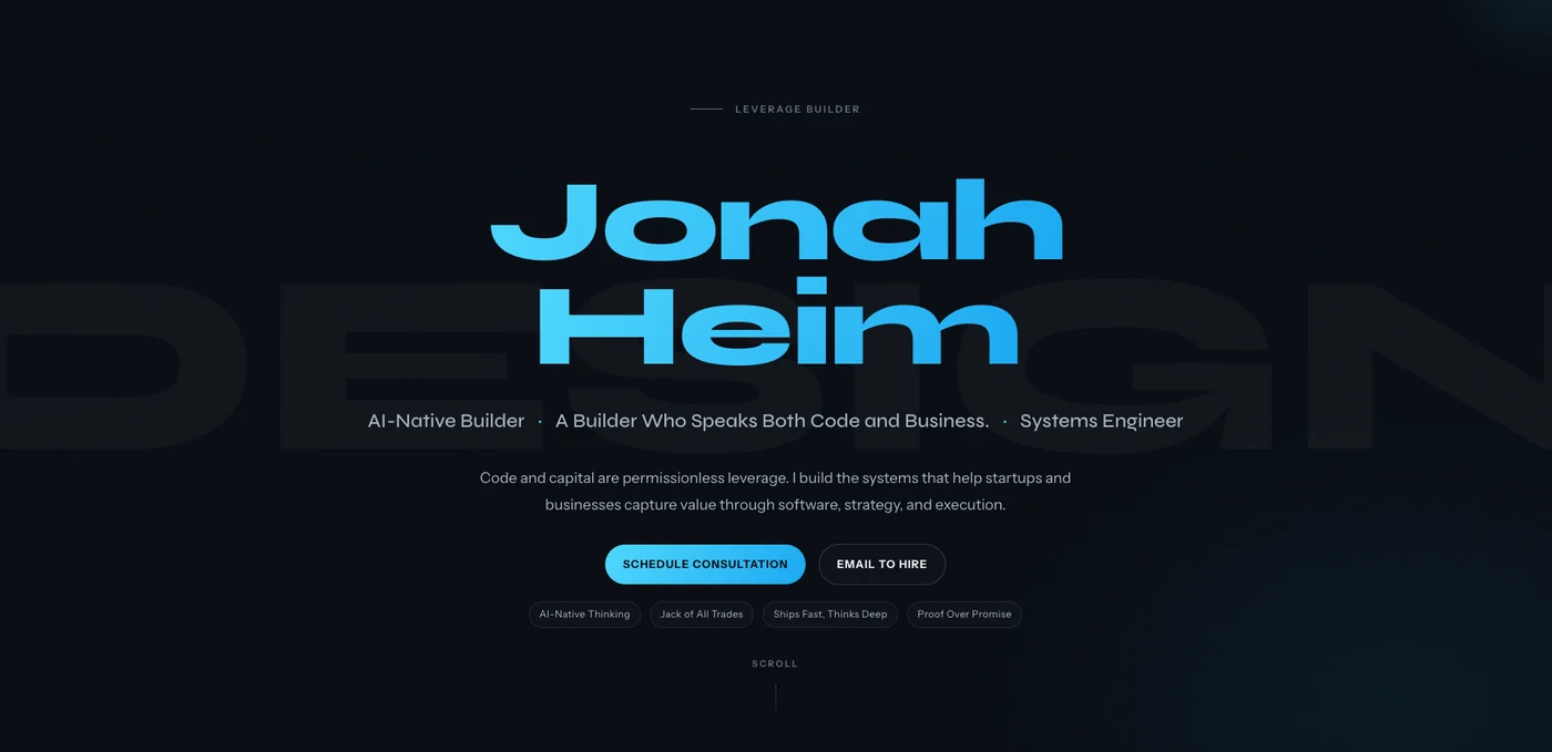 Jonah Heim website by zelōn studios